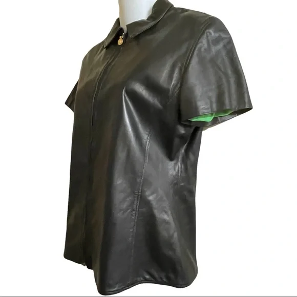 Versace Medusa Black Leather Top Size 10 USA Limited Edition Medusa Bondage 2002 - Picture 5 of 13